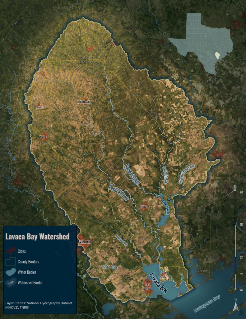 Map of the Lavaca Bay watershed.